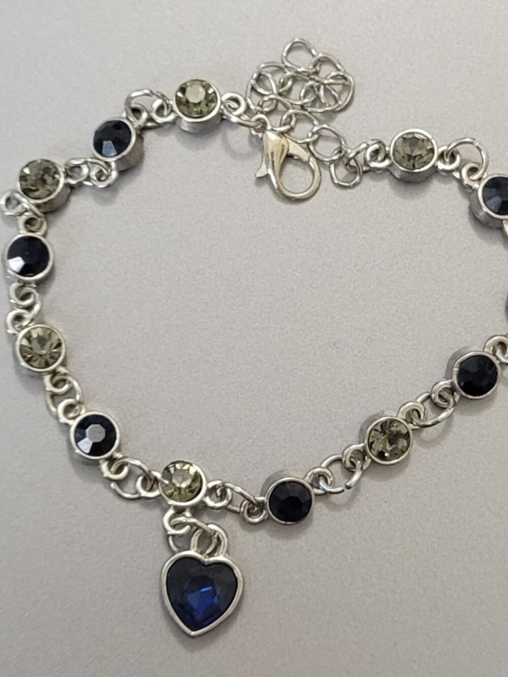 Heart Shaped Blue Rhinestone Bracelet